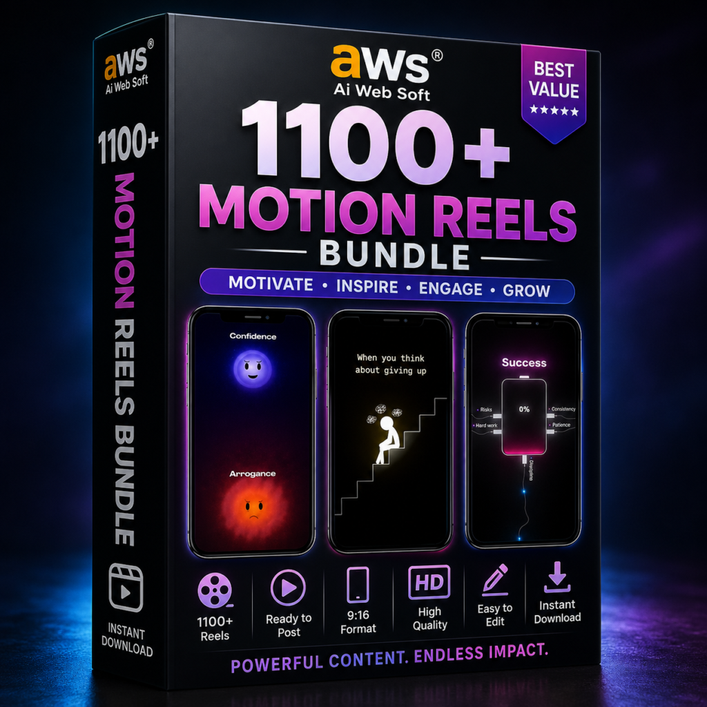 1100+ Motivational Motion Animation Reels Bundle® – Premium Viral Short Video Collection