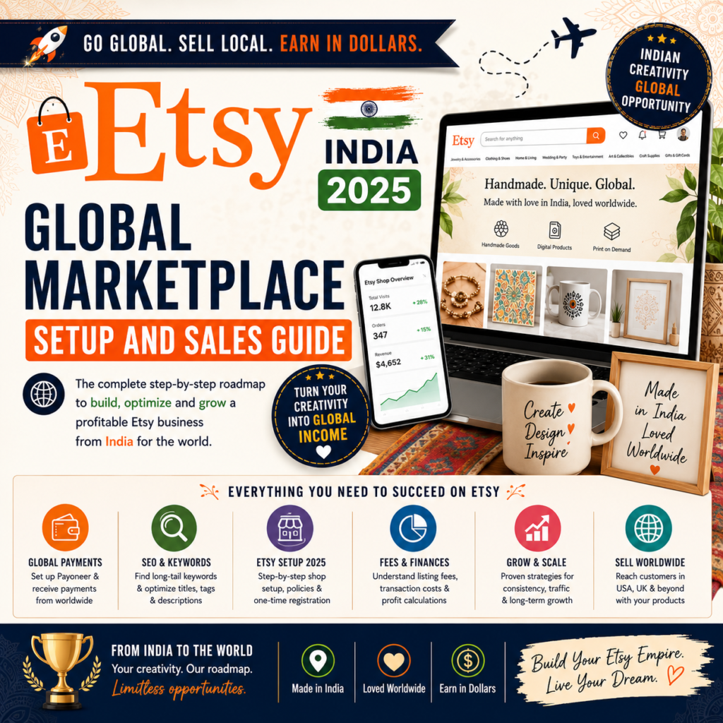 Etsy Global Marketplace Setup & Sales Guide India 2025® – Complete Etsy Success Blueprint
